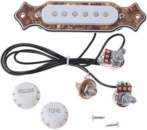 Joinsi 1 Sets Pre-Wired 6-String Cigar Box Guitar Pickup Soundhole Harness With Picks, Volume & Tone For Electric Guitar #TOP1