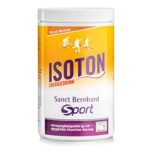 Sanct Bernhard Sport Isoton-Energiedrink Pfirsich-Maracuja | 900 g | Elektrolyt-Getränk mit Kohlenhydraten | Laktosefrei & glutenfrei | Vegan | Deutsche Produktion & laborgeprüft