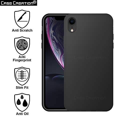 Image of Case Creation Luxurious OG Series for Apple iPhone XR Case Cover,Anti-Dirty Slim Case Frosted Matte Cute Candy TPU Raised Bezel (Splash of Color) Back Cover for iPhone XR -Black