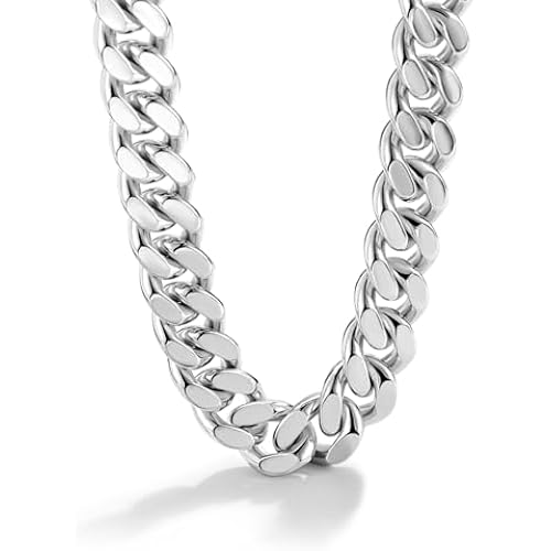 Dankadi Men Italian 925 Sterling Silver Necklace 8-10-12MM Solid Miami Cuban Link Chain 18 "20" 22 "24" 26" 28 "30 "Man Women Jewelry Gift