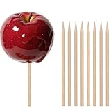HANSGO Candy Apple Sticks, 6 mm 5.25 inch Bamboo Skewers for Caramel Apple Cotton Candy Sticks Lollipop BBQ Corn Dog, Fall Harvest Festivals Party Favor