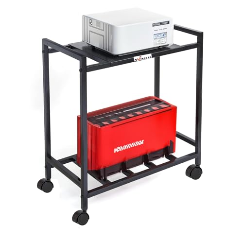 Image of WINSTAR 2-Tier UPS Rack for Home and Office | Metal Inverter Trolley with Wheels | Battery Stand for Inverter with Shelf | Black, 2 Shelf (Single Battery Stand (Seller Shipped))