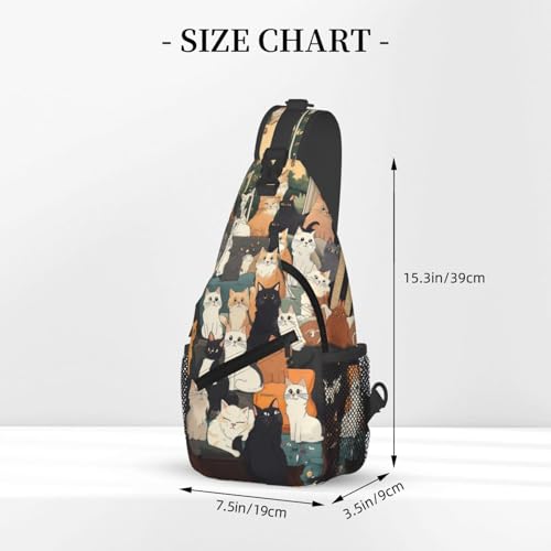 Image of Crossbody Bag Cats-Familiy Sling Bag Backpack Chest Bags Shoulder Bag for Women Men