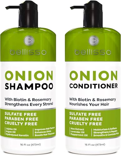Onion Shampoo and Conditioner Set - With Rosemary and Biotin - Th...