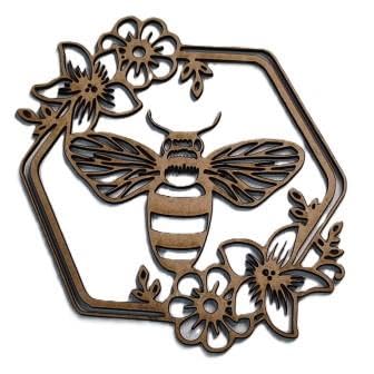 Creando Hexagono Abeja y Flores DM 18,5x19,5cm