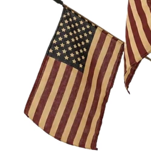Drapeau américain mural teinté de thé de haute qualité avec support - 8