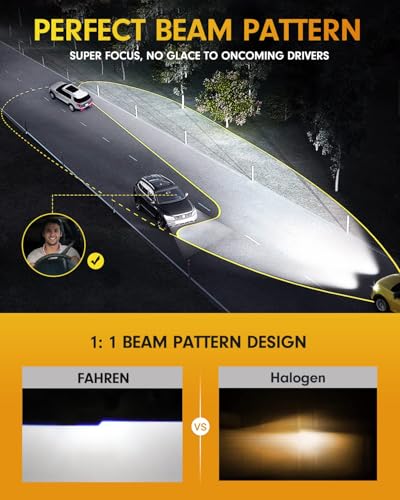 Image of FAHREN H11 9005 LED Bulbs Combo, ๐ฎ๐ฌ๐ฌ,๐ฌ๐ฌ๐ฌ๐๐ ๐ฎ๐ฌ๐ฌ๐ฌ% Ultra Brightness, H11 /H9 /H8 9005 /HB3 Fog Lights with Cooling Fan, 6500K Cool White,1:1 Mini Hid Light, Plug and Play, Pack of 4