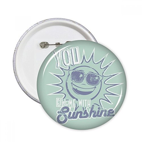 Pins météo soleil bleu bouton badge en verre pour décoration de vêtements