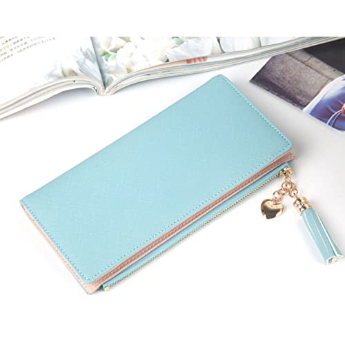 Purses for Women Tassel Women's Wallet Fashion Long Zipper Wallet PU Purse Position Clasp Clutch (K)3