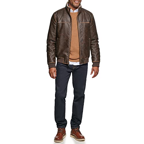 Image of Tommy Hilfiger Adaptive Men's Tommy Hilfiger Men's Smooth Lamb Touch Faux Leather Unfilled Bomber
