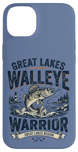 Great Lakes Walleye Warrior Retro Fishing Angler Lake Fish �X�}�z�P�[�X iPhone 14 Plus �p