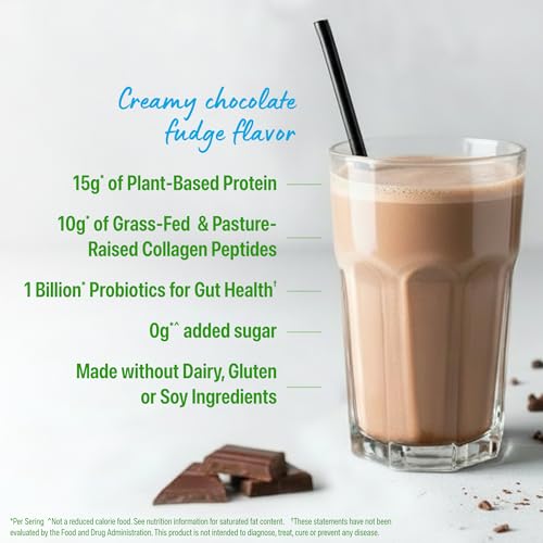 Orgain Organic 25g Protein + 10g Collagen Powder, Chocolate Fudge, 1.6lb - image 4
