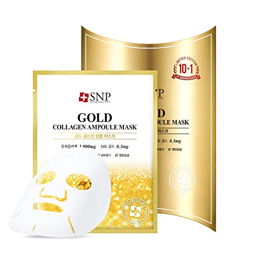 SNP - Gold Collagen Ampoule Anti-Aging Korean Face Sheet Mask - Plumps