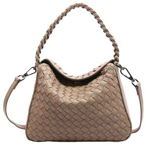 Woven Tote Bag for Women Fashion Shoulder Hobo Bags Leather Woven Beach Handbag Crossbody Purse Vintage Satchels Handbag