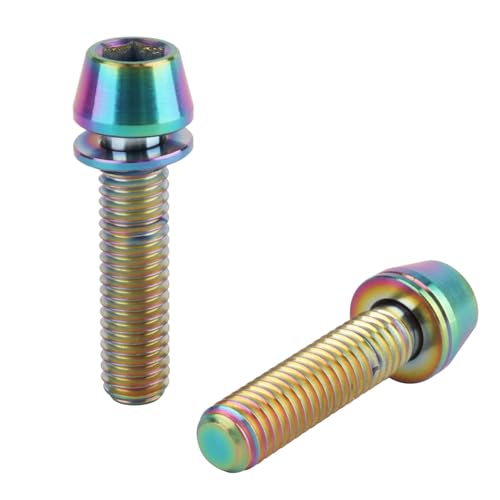 Image of 4Pcs Titanium Bolt M6 x 25mm Allen Hex Bolts with Washers Screw for Bicycle V Brake Hub Fixed (Rainbow)