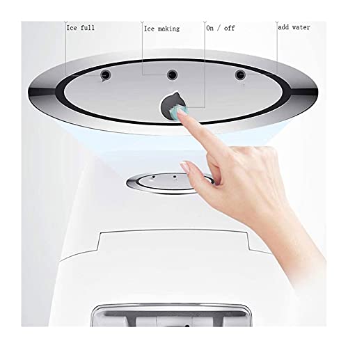 Máquina fabricadora de hielo de sobremesa, auto limpiante, 10-15 kg/24 h, 9 cubos en 7-9 minutos, portátil y compacta, acero inoxidable, ideal para hogar/cocina/oficina/bar, color plateado miniatura 3