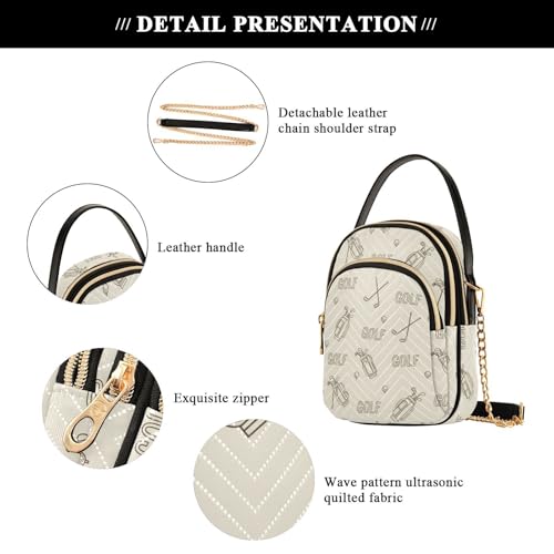 Image of MCHIVER Golf Crossbody Bag for Women Cell Phone Purse Wallet with Removable Chain Shoulder Handbag