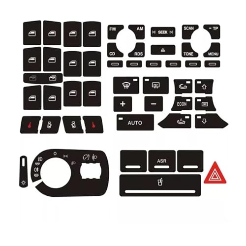 Autocollants bouton radio A3 8P 2004-2008 kit réparation tableau de bord
