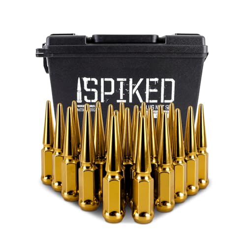 Image of Mishimoto Spiked Lug Nuts, M12x1.5, 24-PC Set, Gold