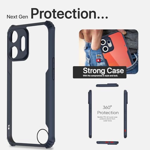 Image of Outlouders Back Cover for CMF by Nothing Phone 2 Pro 5G | Ultra Hybrid Transparent | Full Camera Protection | Raised Edge | Crystal Clear Bumper Case (Blue)