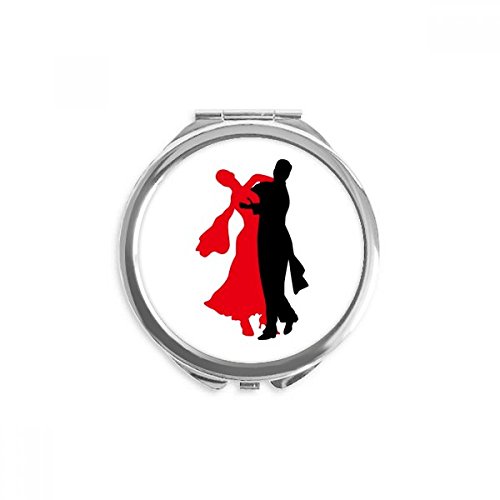 Miroir de maquillage de poche danse sociale duo compact portable rond multicolore
