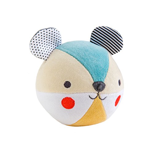 Petit Collage Eco-Friendly Organic Cotton Baby Soft Chime Ball, Blue - Thumbnail 4