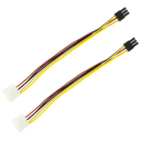 Cable Molex de 4 pines a 6 pines GPU para tarjeta gráfica en pack de 2 unidades de 22 cm 6