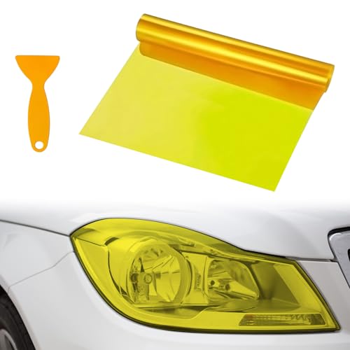 EZVEZS Lámina tintada para coche, para faros delanteros, lámina de tintado para faros delanteros (amarillo)