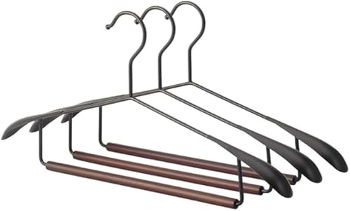 AZIEBAY ハンガー 5 個セット 木製 調節可能なクリップ付き スカート・パンツ・ボトム対応