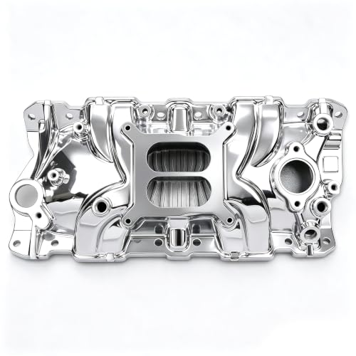 Image of 2701 EPS Dual Plane Intake Manifold for SBC 262-400 V8 Polished | Compatible with Chevy Small Block 305 327 350 383 1955-1986 Idle-5,500 RPM Cast Aluminum Square Bore