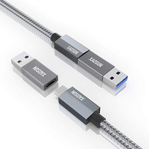 USB C to USB C Cable [6.6ft] + USB to USB C Adapter [2 Pack], Compatible with MacBook Pro, iPad Pro, Samsung Galaxy, Pixel, Switch, Chargers, Power Banks