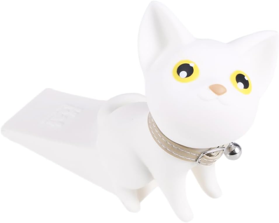 Operitacx Cat Door Stopper: Animal Door Stopper - Cute Door Stopper - Door Stopper Wedge - White Cat Door Stopper Door Wedge - Cute Anti-Pinch Door Stopper - Cat Door Stopper Wedge - Door Stop Wedge Size 1 White