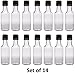 PELLAH GOODS 50 ml (1.7 oz) Clear Mini Liquor Bottle with Tamper Evident Cap, Pack of 14 Small Plastic Bottles and Lids (Black)