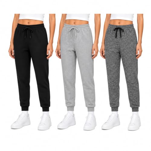 Image of Sweet Hearts Girls Sweatpants - 3 Pack Super Soft Performance Jogger Girls Pants: Made in USA (Sizes 5-18)