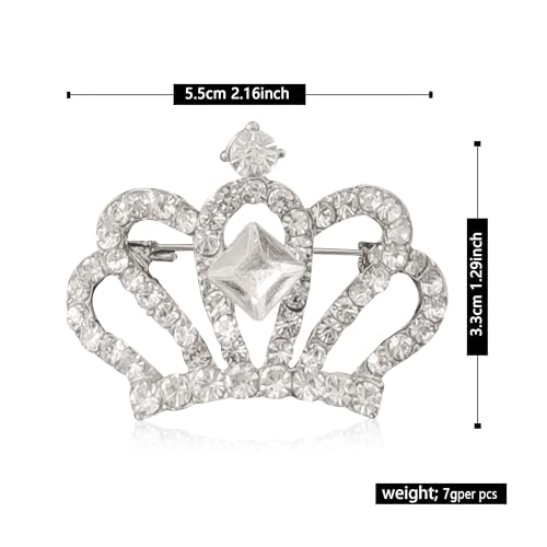 Image of GBAHFY Crystal Rhinestone Princess Queen Crown Brooch Pin for Women - Tiara for Wedding Party Banquet Birthday