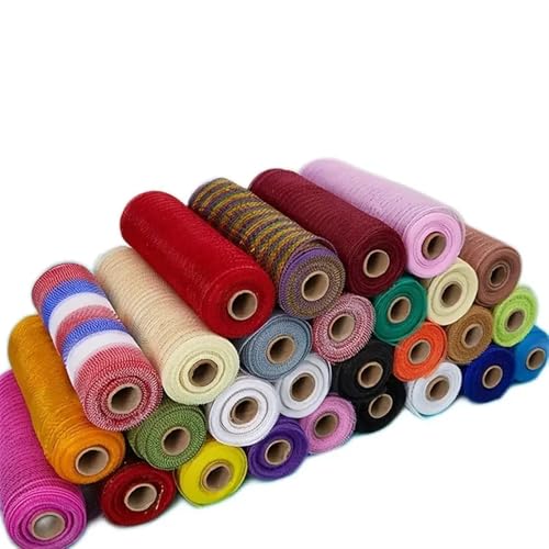Jasnozielona tiulowa rolka – 10 m x 25 cm, wstążka siatkowa do dekoracji choinki, wieńców świątecznych, rękodzieła, akcesoriów odzieżowych