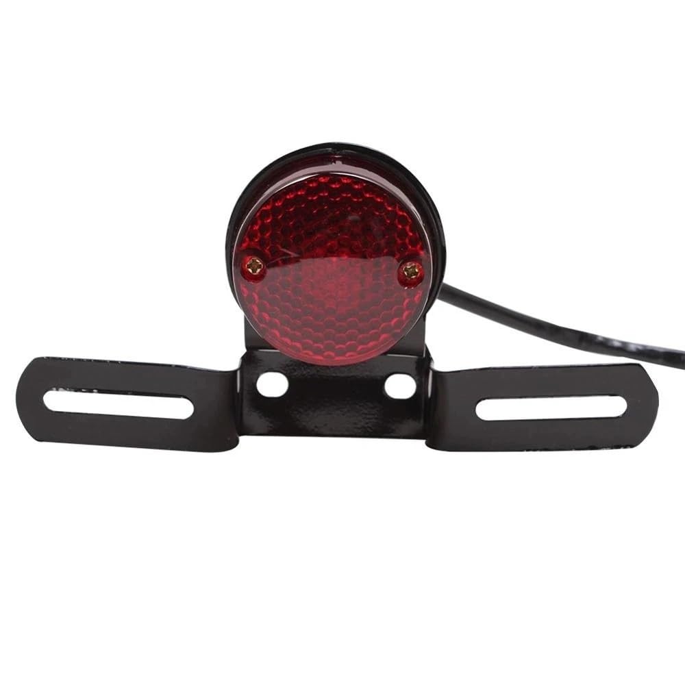 Fanale Posteriore Moto Stop Luce LUCE DI MARCIA TONDA A LED ROSSA PER MOTO ATV FRENO POSTERIORE SUPPORTO TARGA