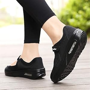 Kimily-UK Baskets Ballerines Femme Légères Mesh Respirantes – Chaussures Running Marche Compensées Printemps Été