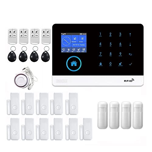 Système d'alarme de sécurité à domicile, Système d'alarme de sécurité domestique GSM alarme interphone télécommande numérotation automatique 433 MHz détecteurs Tuya APP contrôle pour la maison, l'appa