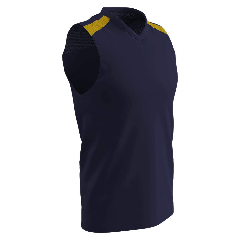 Champro Bbj61anygos Maglia da Basket in Poliestere, Blu Navy, Oro, S Uomo