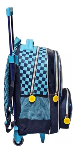 Kit Mochila Escolar Infantil Speed Sonic Com Rodinhas com Lancheira Térmica e Estojo Duplo