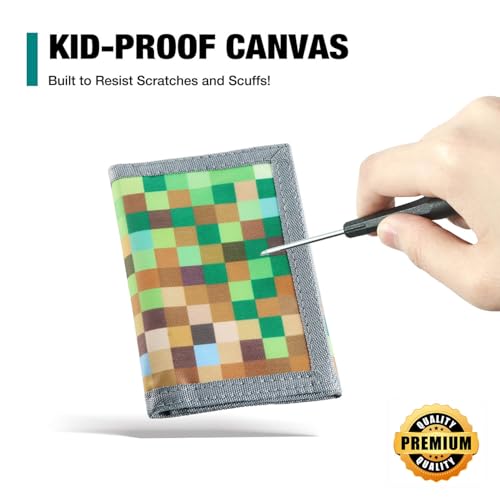 Image of Kids Wallets for Boys Girls, Little Boys Wallet for Kids, Wallet for Teen Boys, Toddler Wallet for Boys with Magic Sticker, RFID Nylon Wallet /Canvas Wallet with Coin Pocket for Gifts