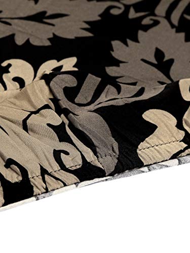 Image of Cortina Dining Chair Slipcover | Protection Chair Cover | Damask Print, Removable, Washable | Universal Fit Soft Stretchy Polyester Spandex | Hotel, Marriage, Wedding | Pack of 6, Black Brown
