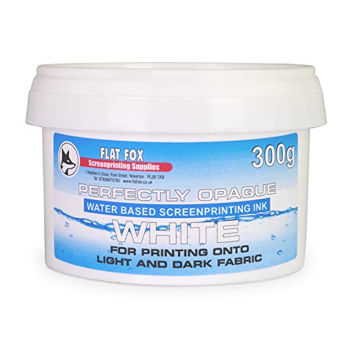 Flat Fox Encre opaque à base d'eau pour sérigraphie (blanc, 300 g) Cover