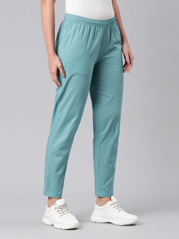 Image of Go Colors Women Cotton Pant Light Mint 2X