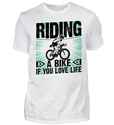 T-shirt pour homme Riding a Bike blanc XXXL fini les vêtements trop serrés