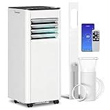 HOMCOM Condizionatore Portatile 7000BTU 2kW 4 in 1 Raffreddamento Deumidificazione, Ventilatore, Modalità Sleep, WIFI, Alexa/Google Voce, Telecomando, Touch, Display LED, Classe A, Timer 24H per 26m²