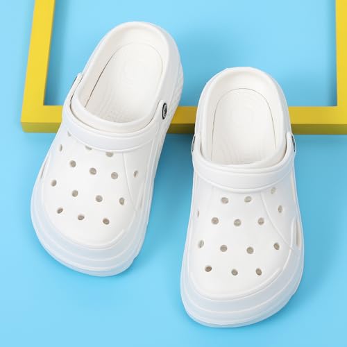 Image of FLIOZY Women's Gardener Platform Clogs Slippers Hight Heels Mules Clog Wedge Sandals Outdoor Beach Shoes