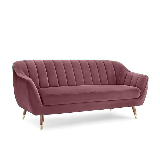 Image of AMATA Marino3 Seater Mauve Colour Suede Velvet Fabric Sofa Set with Two Cushions Perfect for Home Office Guests Living Room (01 Move, 3 Seater)(3 Year Warranty)