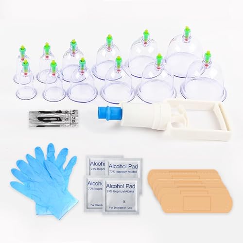 PESCADOR 12pcs/set Chinese Health Care Medical Vacuum Body Cupping Therapy Cups MassageBodyRelaxationHealthy Message Set Safe